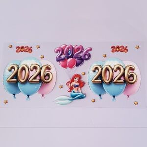 🌸3/$10 Ariel 2026 Balloons UV DTF cup wrap transfer sticker diy